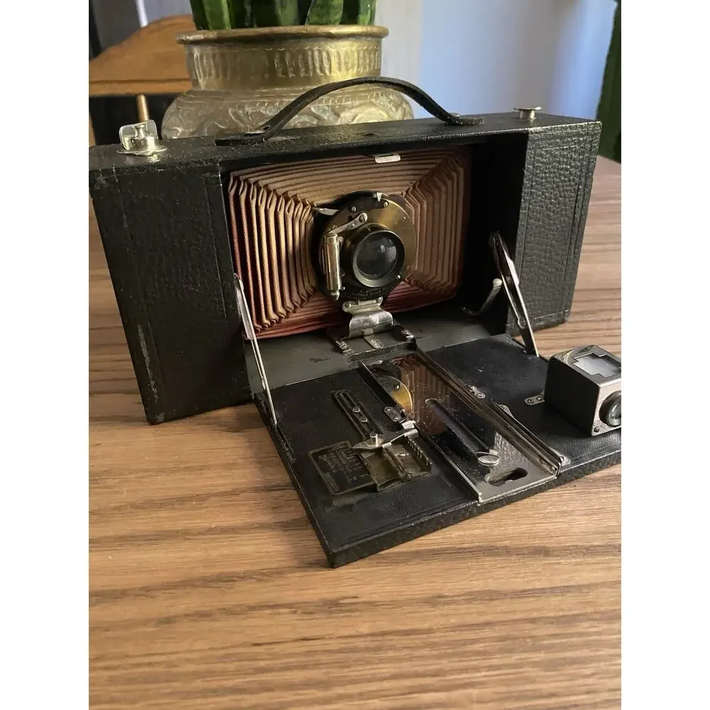 Antique Eastman Kodak No 3 Model A Folding Brownie Camera Bausch and Lomb Lens